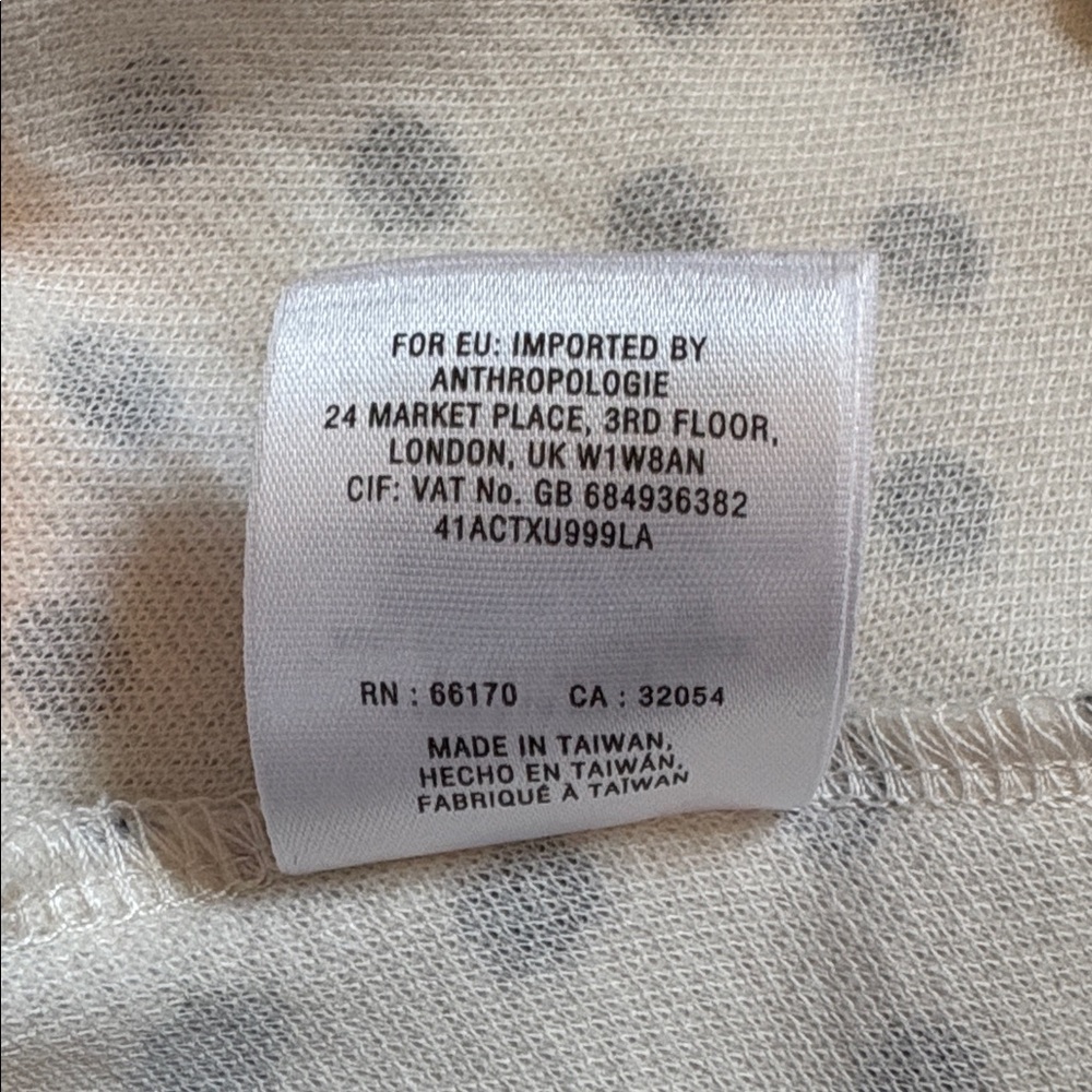 Anthropologie Postmark Polka Dot Peplum Ruffle Top White and Black size M - Picture 10 of 10